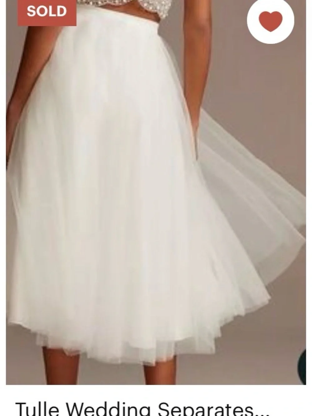 David's Bridal White Tulle Circle Skirt